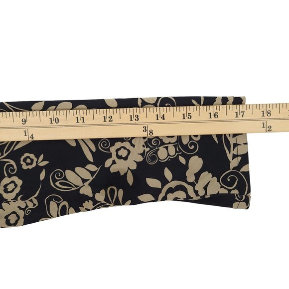 Ann Taylor LOFT Petites Wrap Dress Size 6P Black Taupe Floral Print Mid Length - Picture 5 of 16